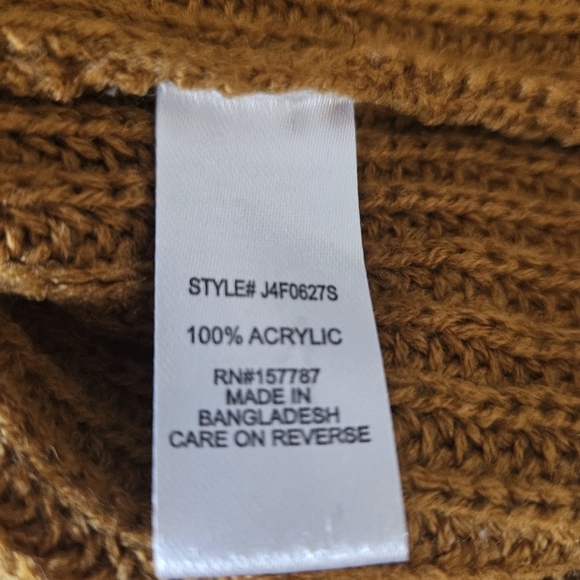 Full Circle Trend Woman's Cropped Tan Sweater with Cinched Tie Front Sz Medium - Picture 9 of 9